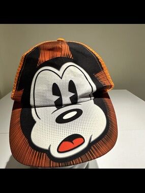 Disney Orange and Black Mickey Face Kids Trucker Hat